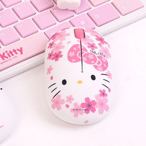 헬로키티 벚꽃 USB 유선마우스